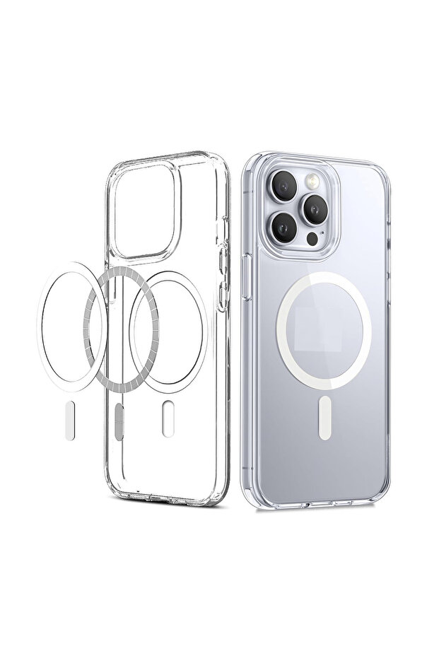 Premium MagSafe Transparent Phone Case for iPhone 11 Pro Max Crystal Clear Protective Cover with Strong Magnetic Ring for Wireless Charging