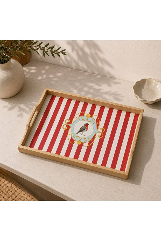 Patterned Wooden Tray - 1