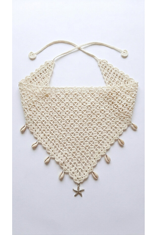 Mari̇s Women's Knitted Shell Hair Accessory Bandana