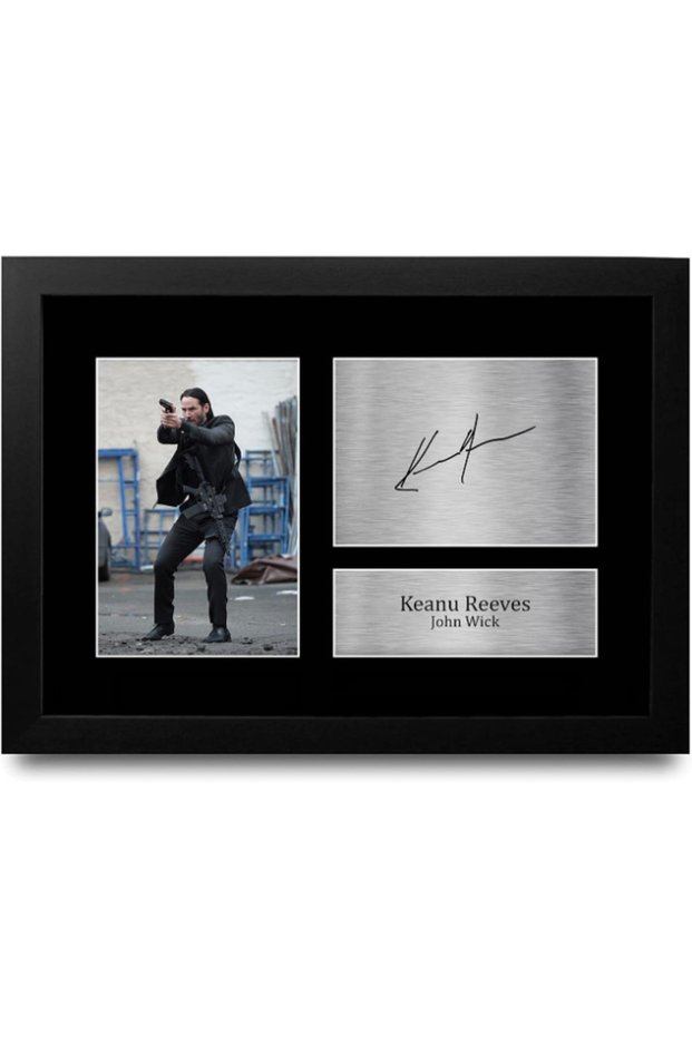 FR A4 Keanu Reeves John Wick Gifts Printed Signed Autograph Picture for Movie Memorabilia Fans - A4 Framed