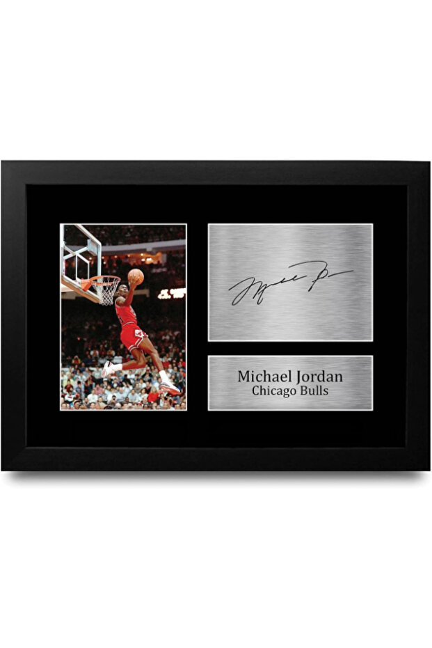 FR Michael Jordan Gift Signed FRAMED A4 Printed Autograph Chicago Bulls Gifts Photo Display