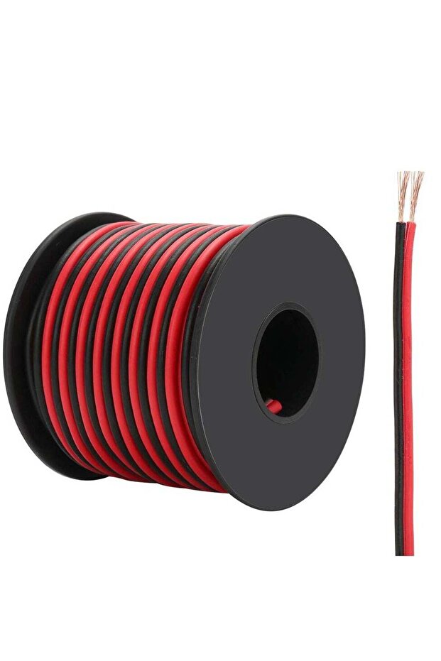 Speaker Wire, 2 Conductor, Red and Black, Copper Clad Aluminium Stranded Core (20 Meter, 1.5mm)