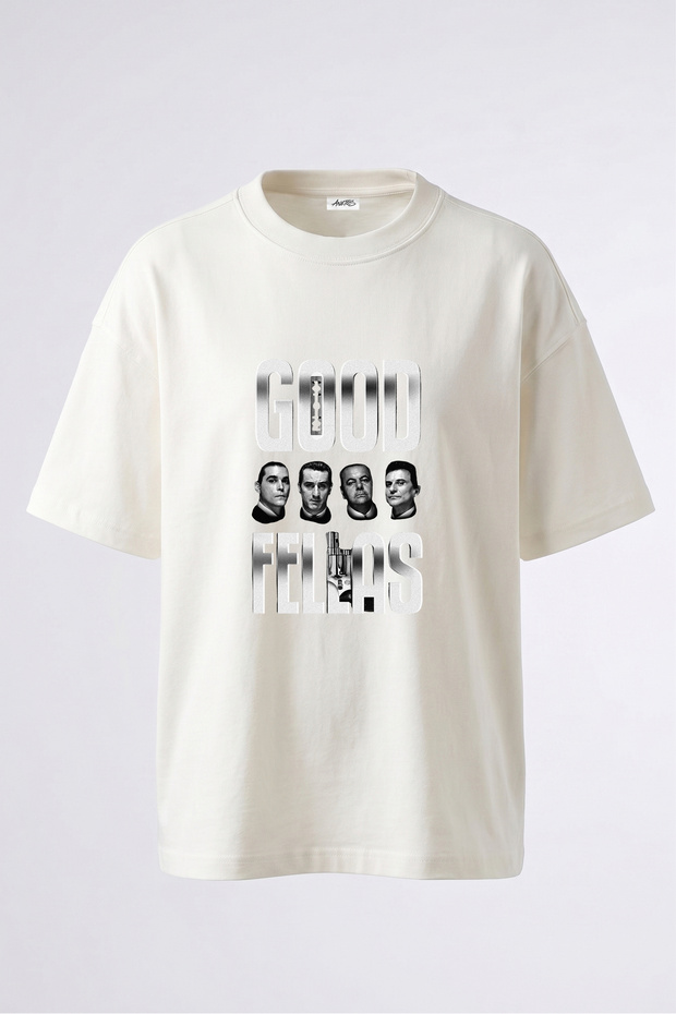 Goodfellas Movie Design Back Printed Cotton White Oversize T-Shirt