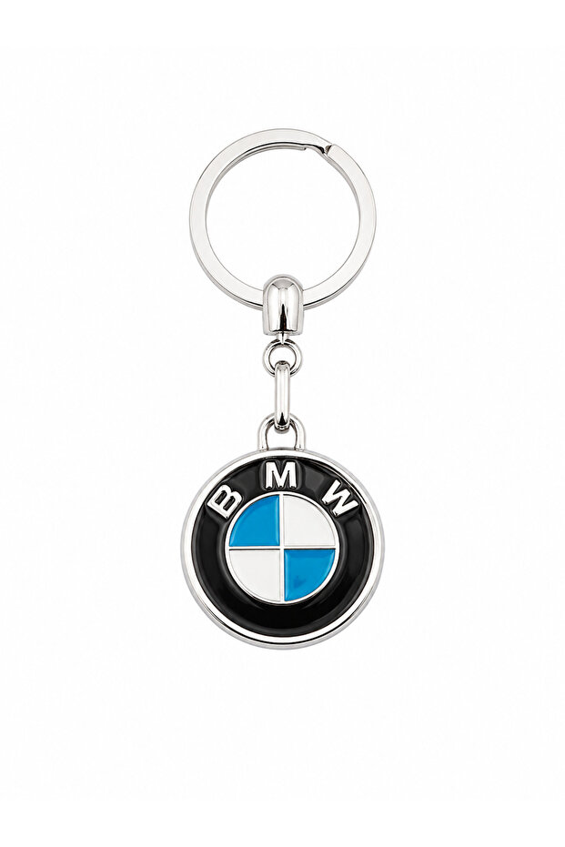 سلسلة مفاتيح سيارة مطلية بالكروم بشعار BMW، مقاس 9 سم × 3.5 سم، هدية أنيقة وملحق سيارة