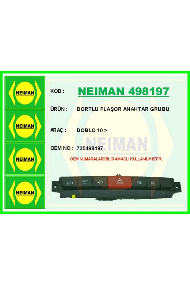 مجموعة مفاتيح الإضاءة الوامضة DRNDS DORTLU DOBLO (91835) 10 -