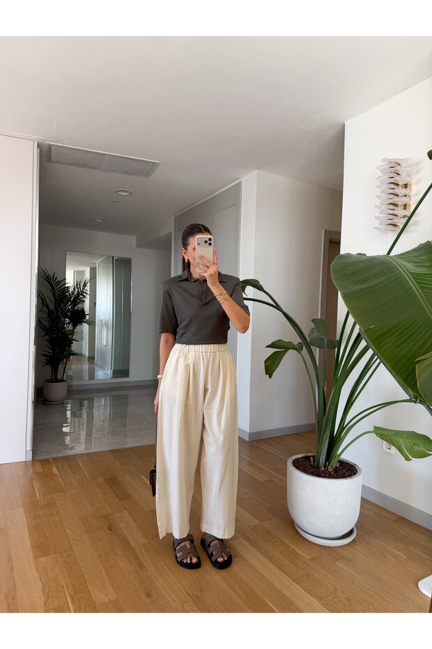 Massi Beli Elasticated Trousers - Ecru