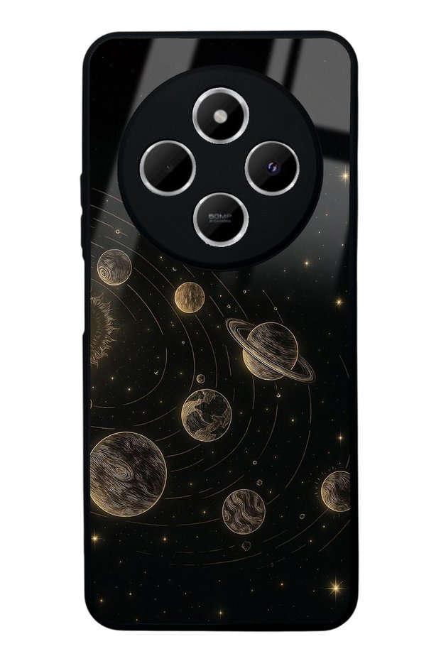 Xiaomi Redmi 14C Golden Orrery Design Glossy Phone Case