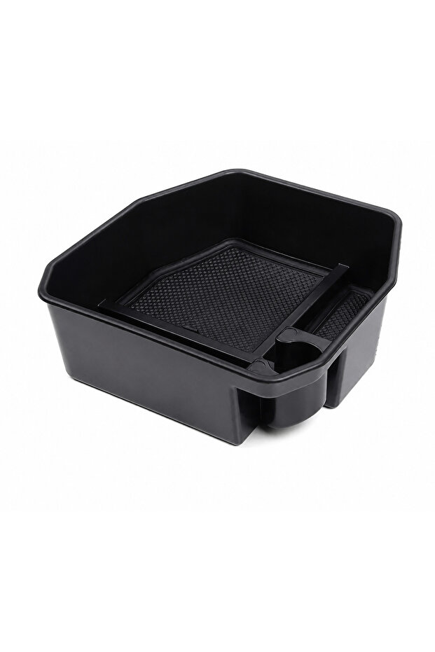 For Land Rover Defender Center Console Organizer with Removable Divider, Armrest Custom Storage Box, Abs Non-Slip Interior Organizer for Phone, Keys, Coins, Cards, Black