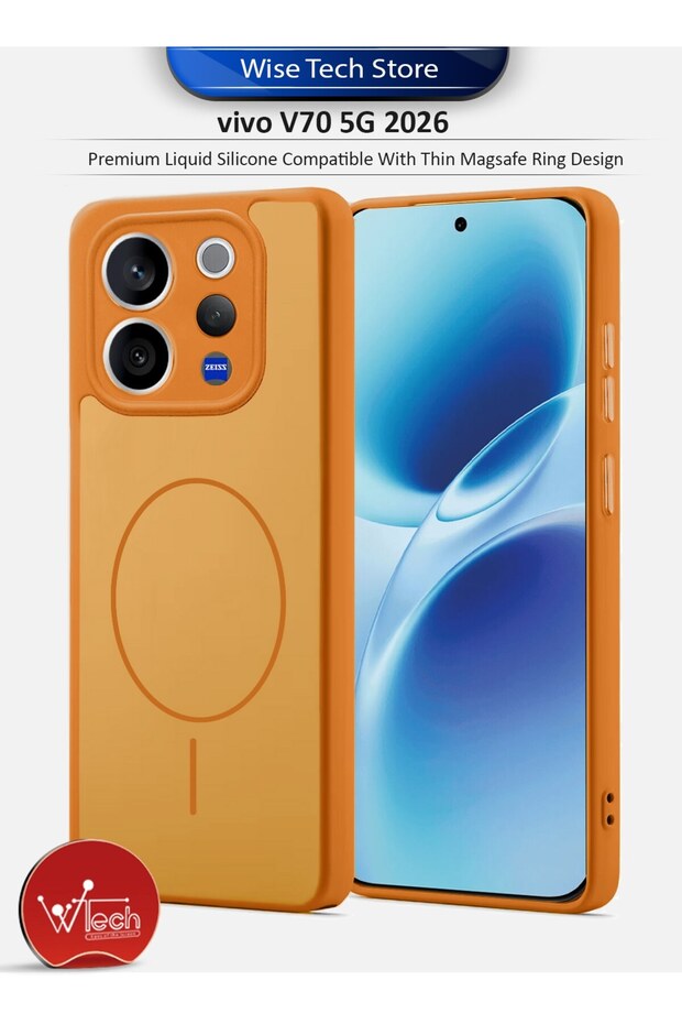 vivo V70 5G 2026 Premium Liquid Silicone Compatible With Thin Magsafe Ring Design Case Cover