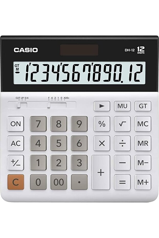 DH-12-WE-W-DP Digital Desktop Calculator - White