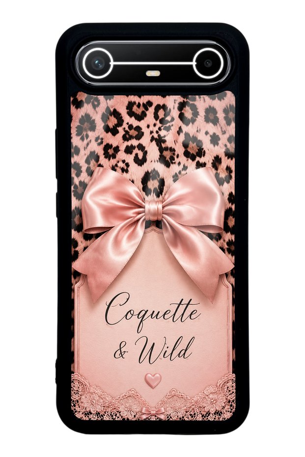 حافظة هاتف لامعة بتصميم Tecno Spark Slim Coquette Wild Bow