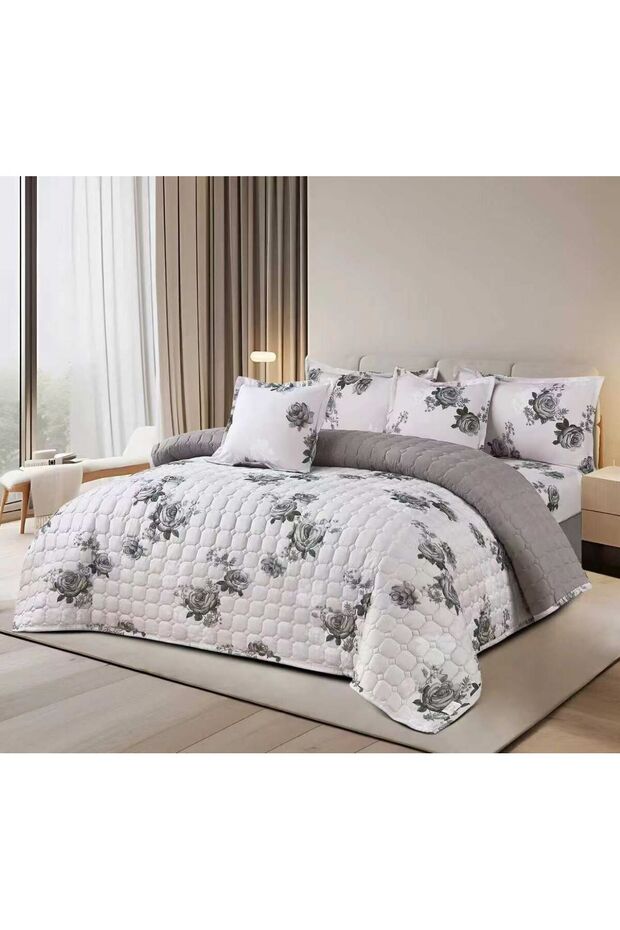 مفرش سرير صيفي نفرين 6 قطع -مقاس 250*230 خامه باره وناعمه