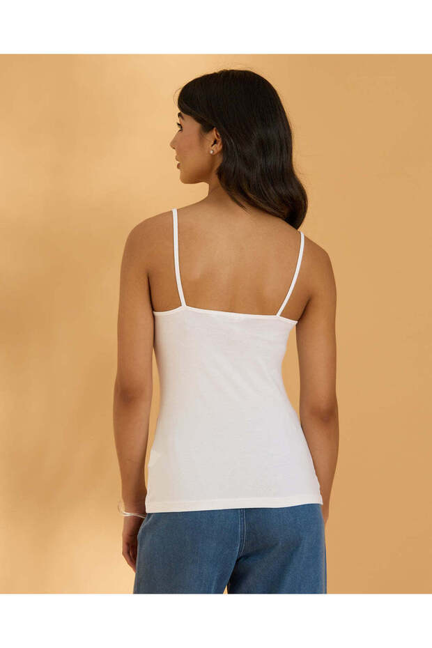 Women White Basic Cami - 3