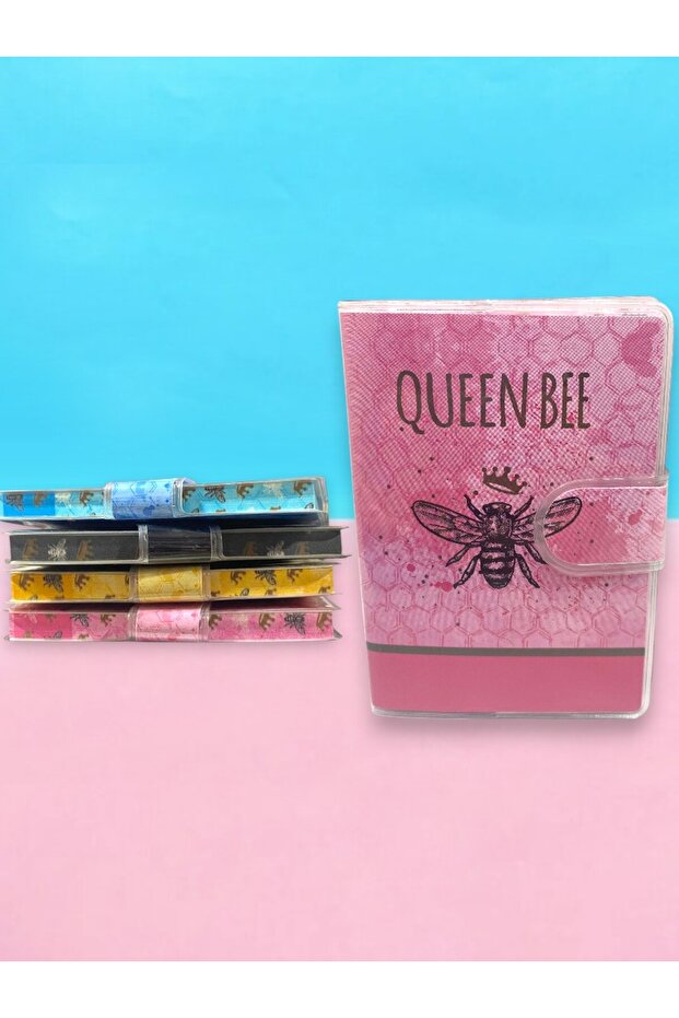 Queen Bee A7 Notepad, Snap Pocket Notebook - Pink