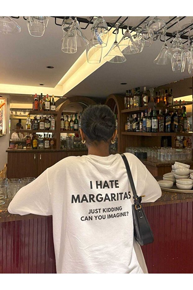 تي شيرت مطبوع عليه I Hate Margaritas للجنسين مقاس كبير