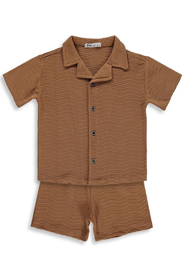 Holiday Collar Capri Set for 2-5 Years - Brown