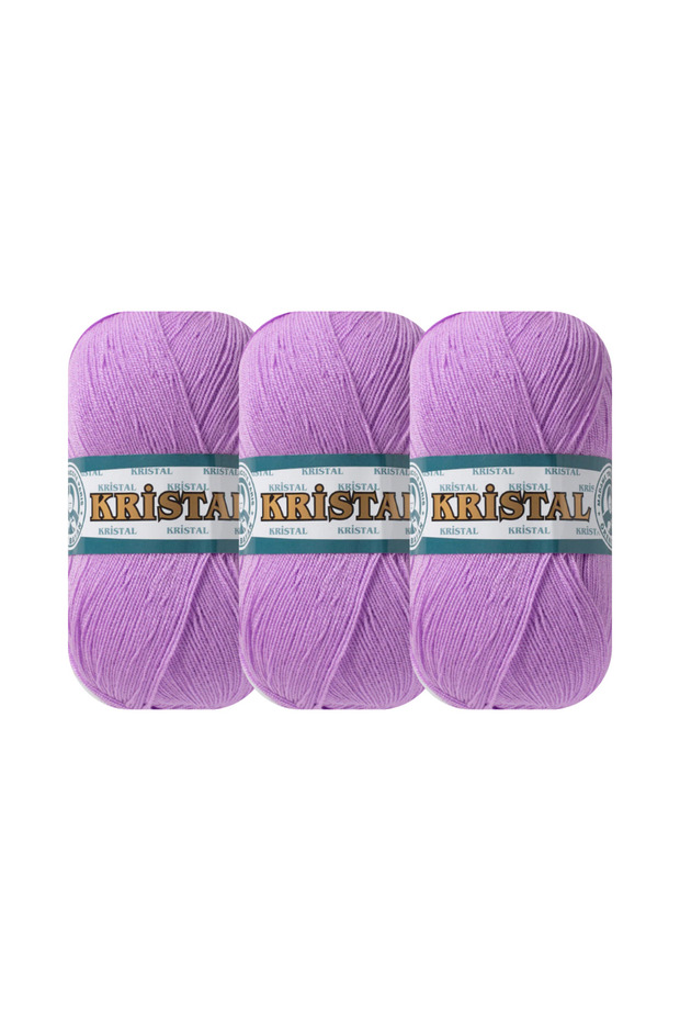Crystal Purple Hand Knitting Yarn (3 Pieces) - Color: 056
