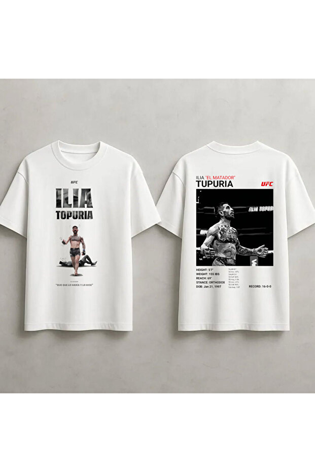 Ilia Topuria Ufc Printed Unisex 100% Cotton Oversize T-Shirt