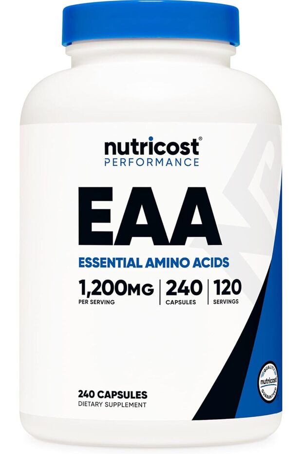EAA Capsules 1200mg, 240 Capsules - Essential Amino Acids, 120 Servings - Non-GMO, Gluten Free & Vegan