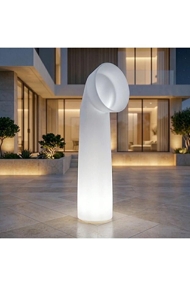 أورا مودرن حجم كبير إضاءة LED أصيص زراعة بتصميم انسيابي من بلاستيك LLDPE بسعة 10 لتر وأبعاد 38 × 45 × 172 سم