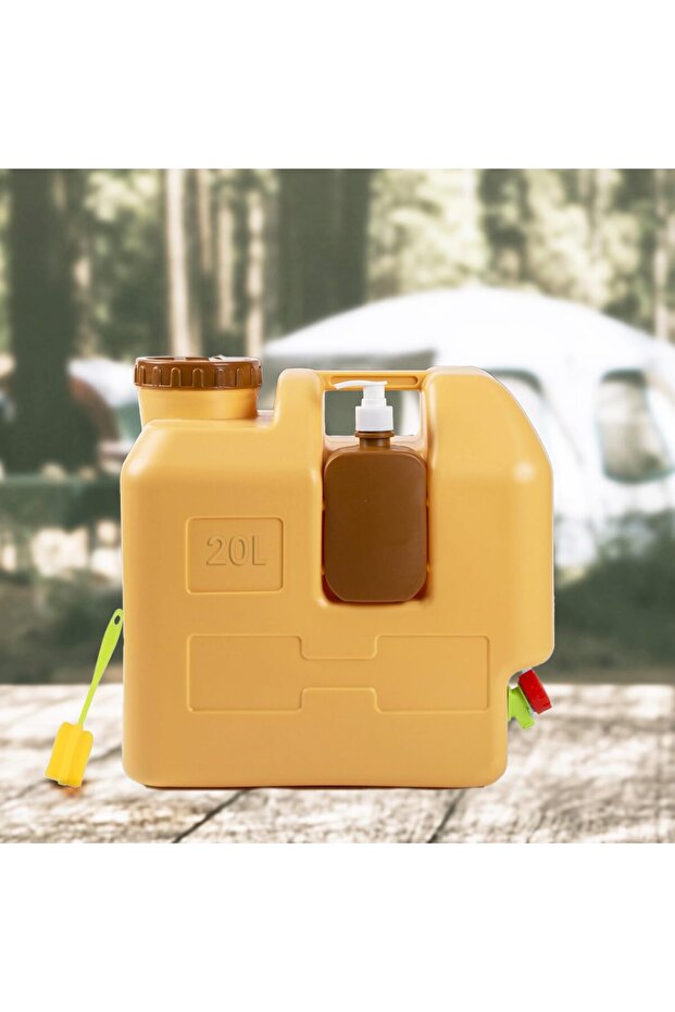 Camping Water Container Storage Bucket with Soap Dispenser Tap + free 10 Cups 11100020
