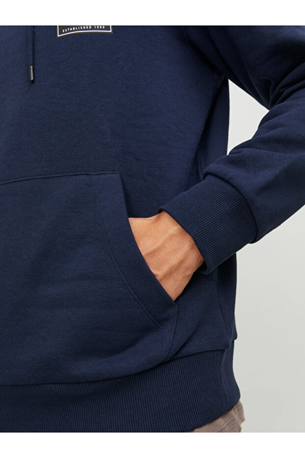 Jack&Jones Oversize Kapüşonlu Sweatshirt - Minimalist Tasarım - Erkek - 5