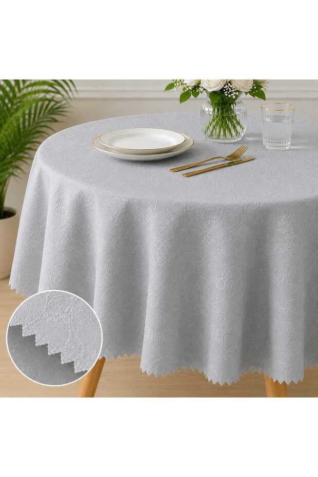 180 cm Round Fiber Lined Wipeable Oilcloth Tablecloth