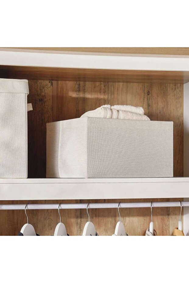 York Canvas Storage Basket 27.9x38.1x20.3cm- Cream