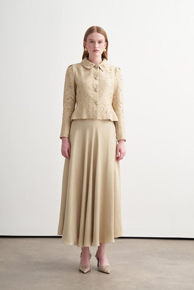 New Women's Cut-Out Jacquard Skirt Suit Ma24.62