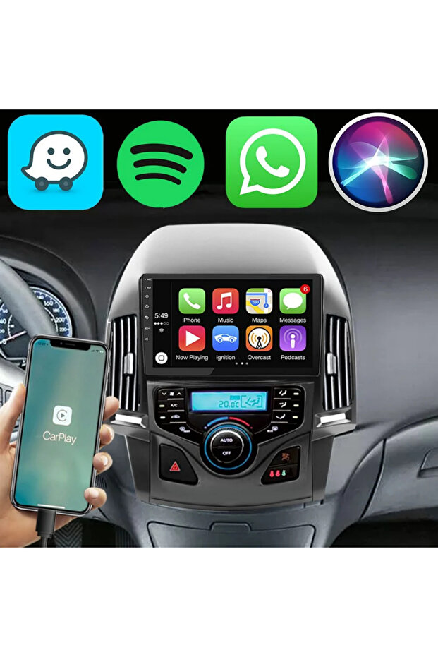 شاشة أندرويد لهيونداي i30 موديلات 2007-2011 (متوافقة مع نظام تكييف أوتوماتيكي فقط) 8 جيجابايت رام 128 جيجابايت روم، تدعم أبل كار بلاي وأندرويد أوتو، كاميرا خلفية مدمجة بتقنية AHD.