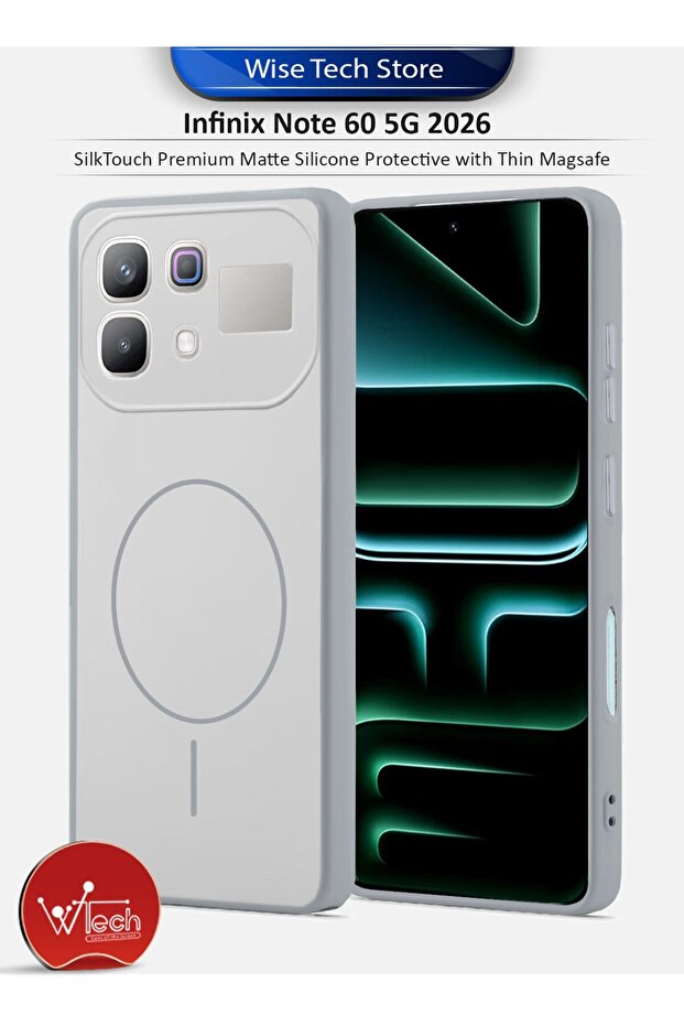 Infinix Note 60 5G 2026 SilkTouch Premium Matte Silicone Protective with Thin Magsafe Case Cover