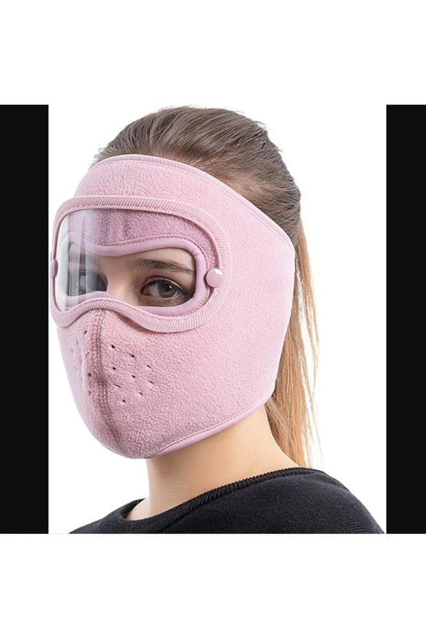 Winter Thermal Snow Mask with Glasses Detachable Visor Balaclava Fleece Motorcycle Cycling Ski Sportsman Courier Mask Windproof Antifog Face Protector