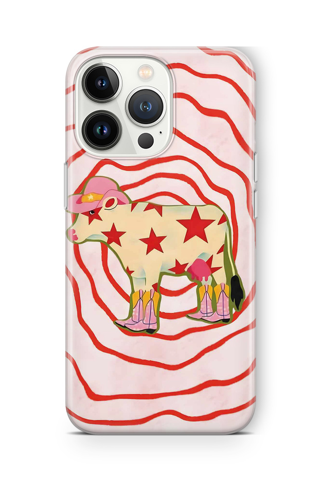 iPhone 14 Pro Max Compatible Cowboy Cow Pattern Transparent Phone Case