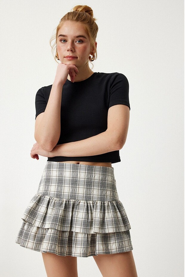 3626 Tricou Crop Basic - Negru - 2
