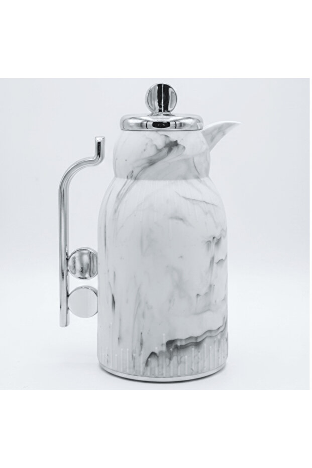 White & Grey Marble Elegance Vacuum Flask 1 Litre