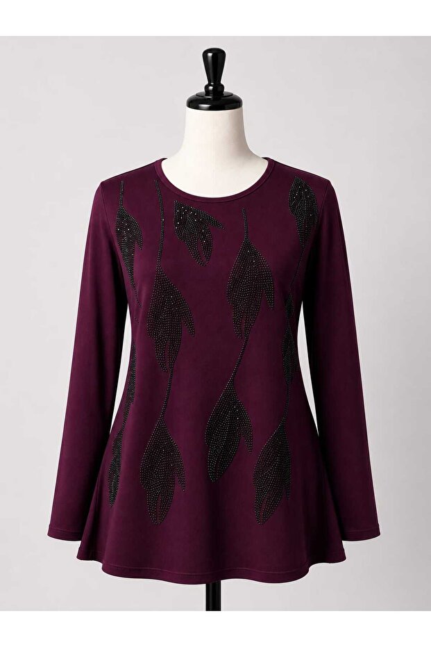 Women's Stone Embellished Mother Combed Cotton Blouse (New Season - 2026)