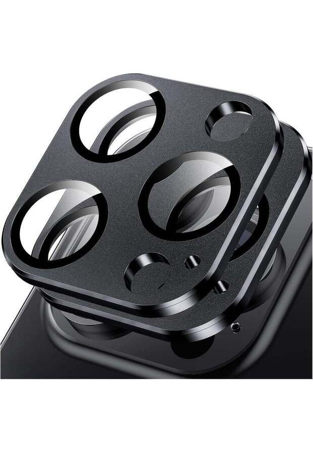 iPhone Pro/Ultra Camera Lens Protector, Matte Alloy 9H Tempered Glass Scratch Resistant, Black+Black