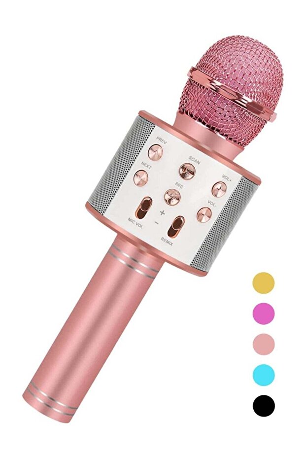 Karaoke Microphone for Kids Adults,Portable Bluetooth Microphone for Singing,Professional Voice Changer Blue Microph