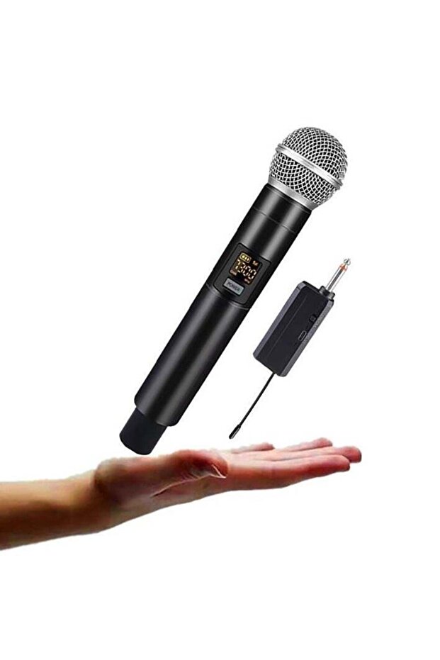 Wireless UHF Handheld Microphone – Single Portable Dynamic Mic with Receiver for Karaoke, Singing, Parties, Events, Church, and Public Speaking – Clear Sound & Long Transmission Range
