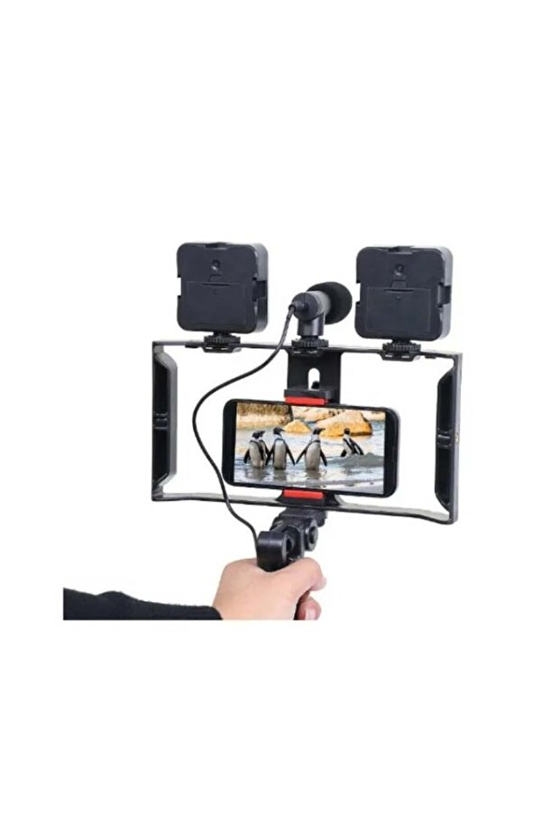 Video Making Kit LED Selfie PK 778 – Portable Vlogging Kit with Tripod, Dimmable LED Light, Microphone