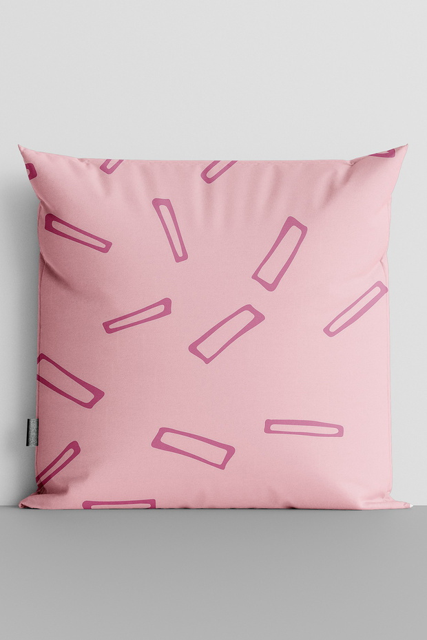 Red Rectangles Double Sided Digital Printed Throw Pillow Cover