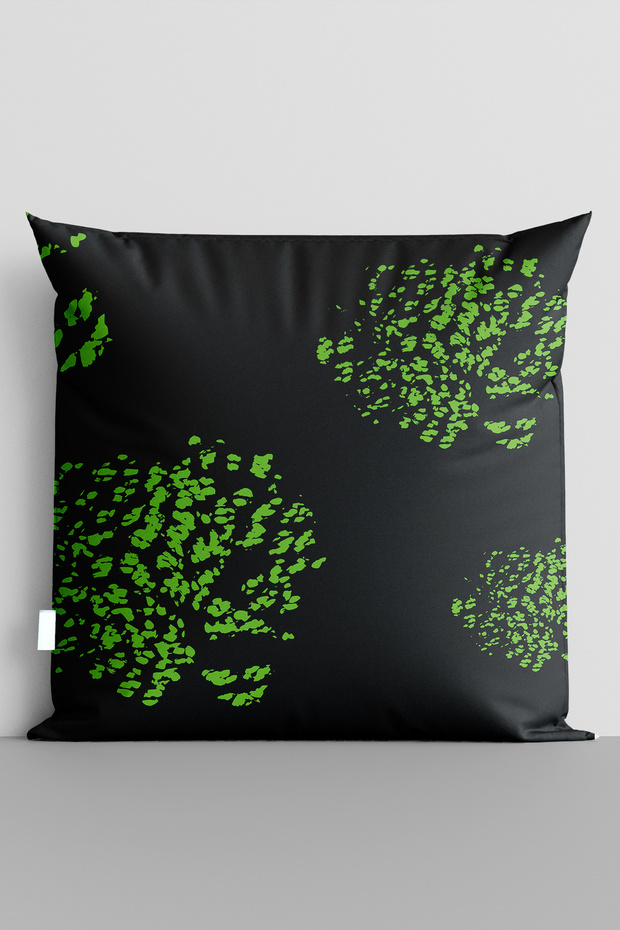 غطاء وسادة مطبوع رقميًا على الوجهين من Green Dots - 7077