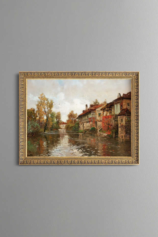 Beaulieu Along the River - Vintage Patterned Painting - Fine Model