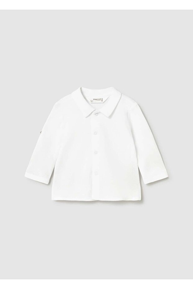 Newborn Baby Boy Long Sleeve Shirt White