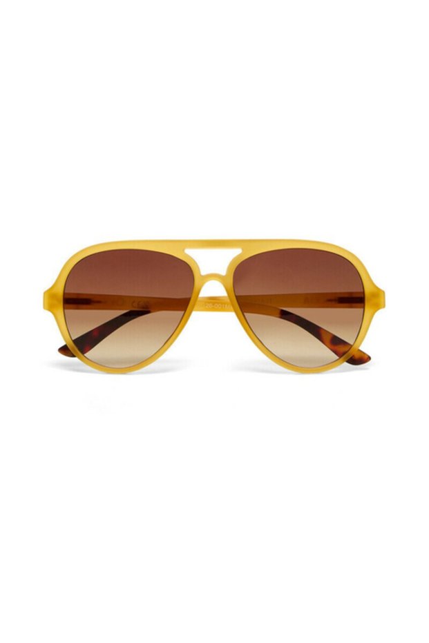 Alessio Unisex Sunglasses Transparent Yellow / Lens: Brown Gradient Ok021-Tye