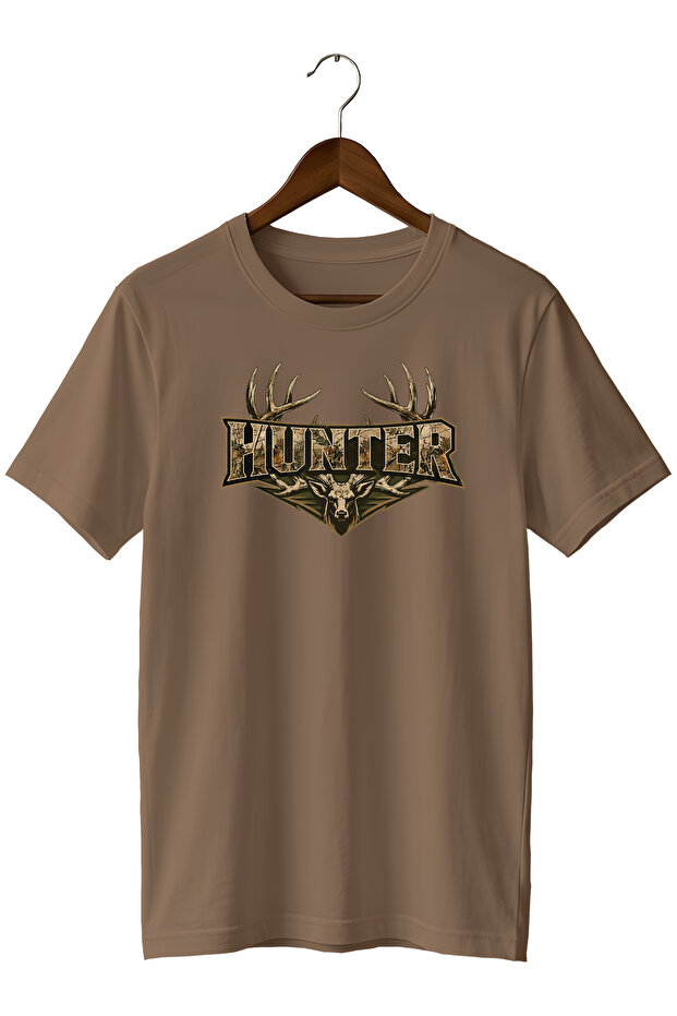Camouflage Printed T-Shirt Hunter Deer Figured Nature T-Shirt