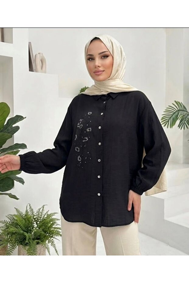 Stone-Detailed Hijab Tunic
