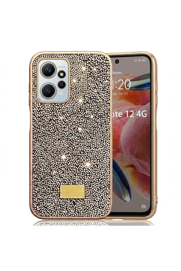 Xiaomi Redmi Note 12 4g Case with Silicone Edges and Shiny Lux Diamond Cover