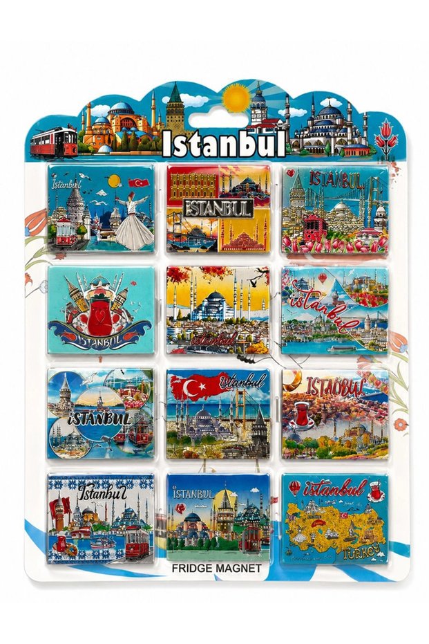 Istanbul Themed Silicone Refrigerator Ornament Magnet Set of 12 Alk5806