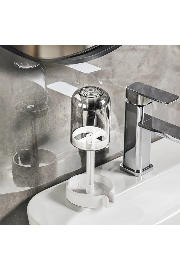 gray Toothbrush Holder Withdust Cover Drainage Design Plastic Multifunctional Bathroom Toothbrush an